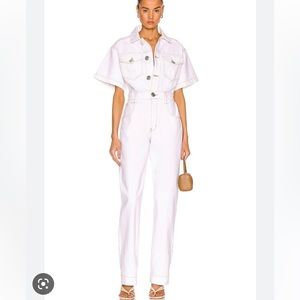 Frame oversized detail denim jumpsuit